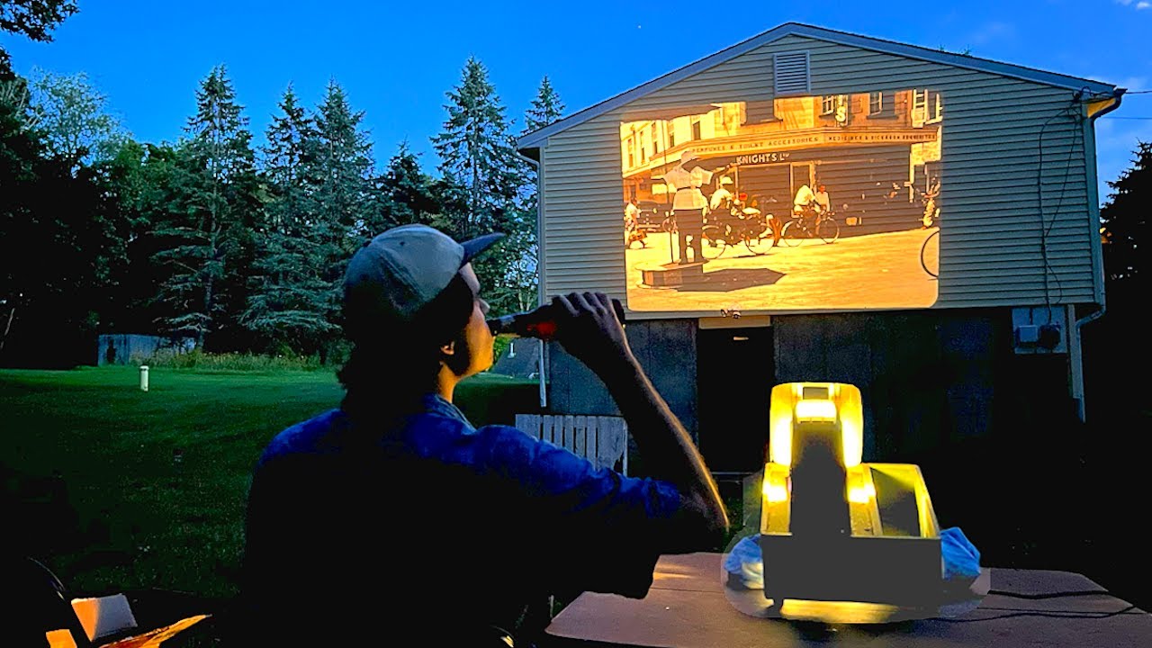 Drinking A Beer & Projecting 1970's Photo Slides On The Side Of My House