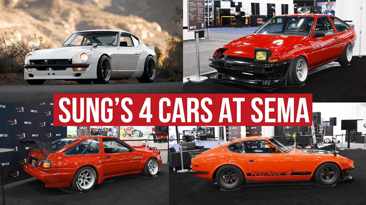 Sung Kang's Largest SEMA Yet! 2 AE86s and 2 Datsun Zs