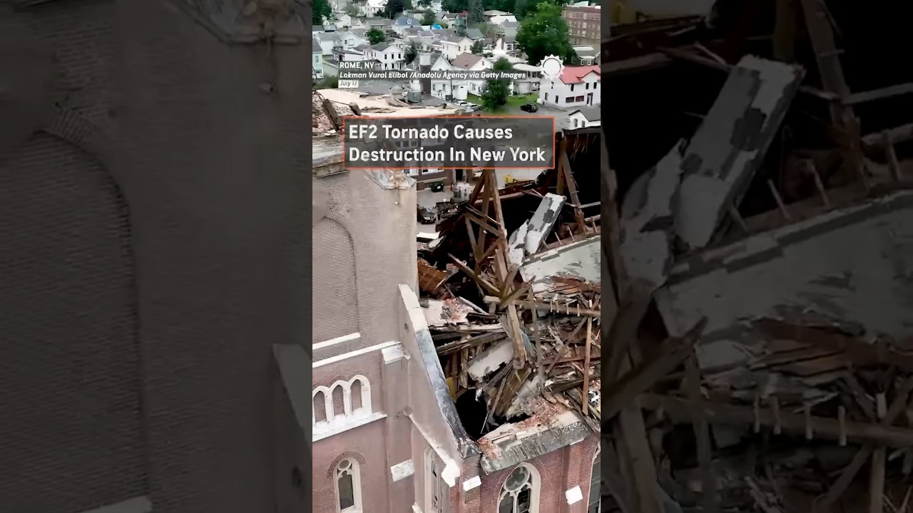 Church Steeple, Buildings Damaged In Rome, New York Tornado