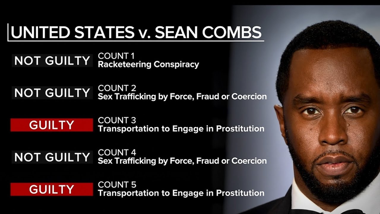 Sean ‘Diddy’ Combs denied bail after split verdict, sentencing set for October