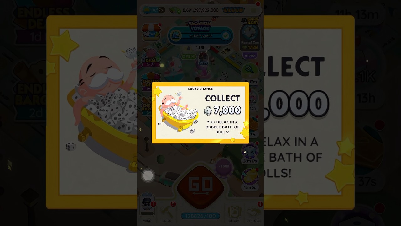 Monopoly Go! - Got 7000 Free Dice Brand New Event Lucky Chance #monopolygo #gaming #games