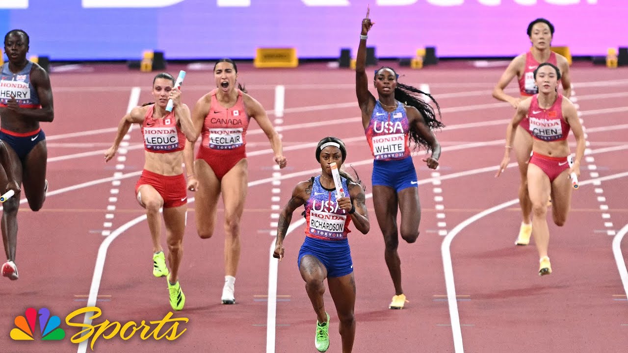 Sha'Carri SLAMS THE DOOR as Team USA clinches women's 4x100m finals berth in Tokyo | NBC Sports