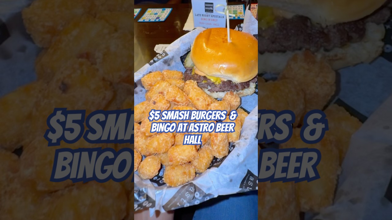 $5 Smash Burgers and Bingo ! DMV Restaurant Reviews: Astro Beer Hall
