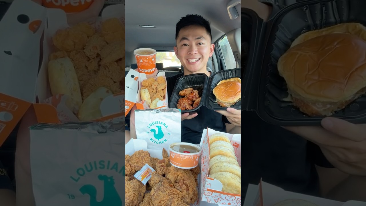 Trying Popeyes Entire Menu 🔥 #shorts