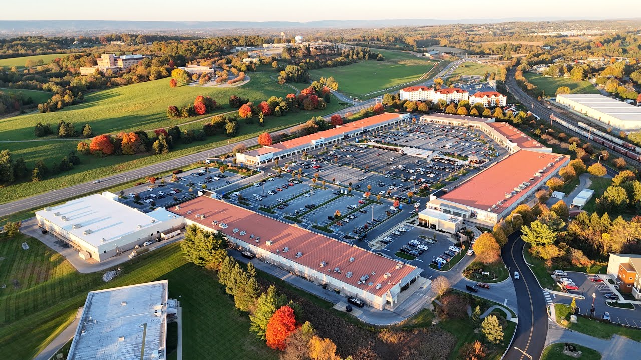 Tanger Outlets Hershey by drone Pennsylvania USA