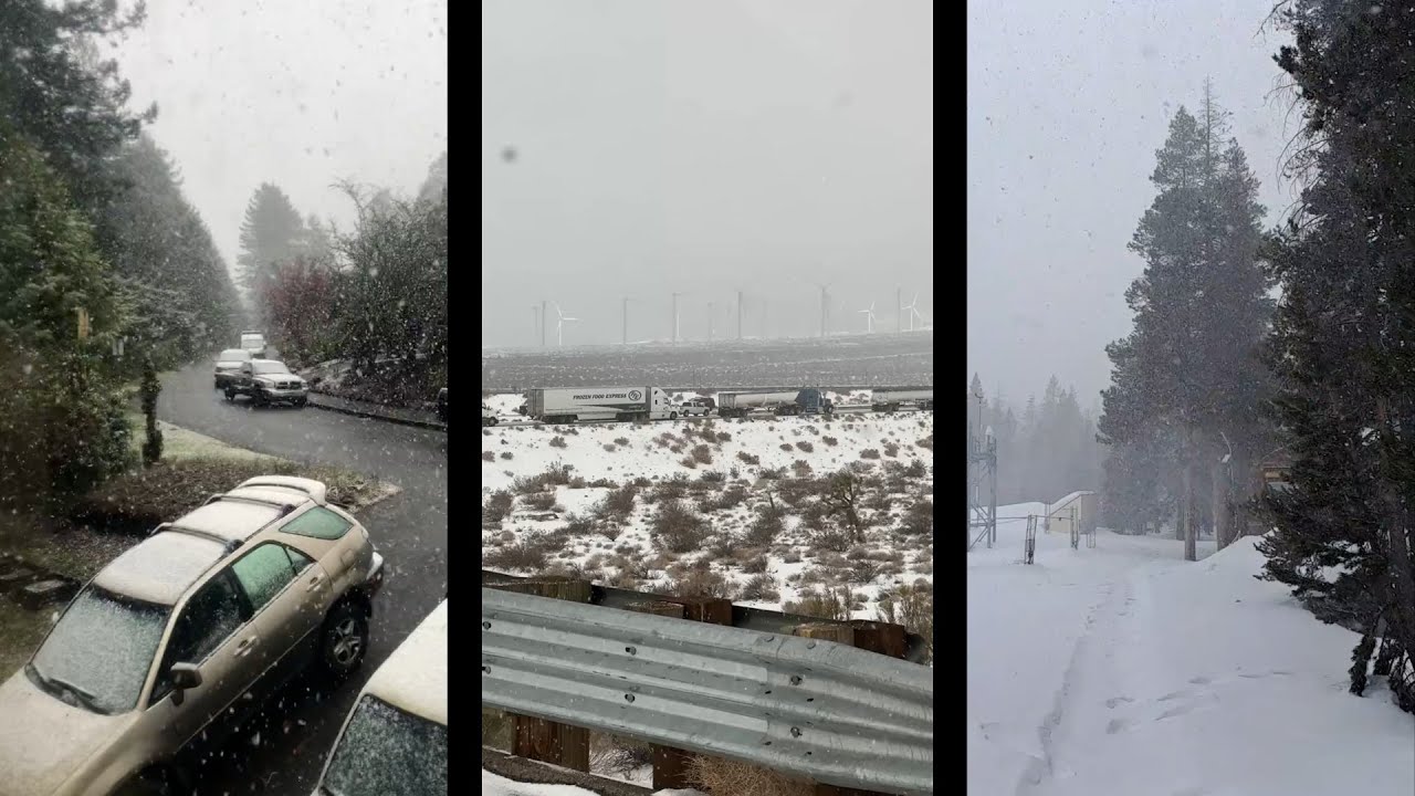 California winter storms drop snow at 260 feet elevation in Arcata, worsen traffic jams in Mojave