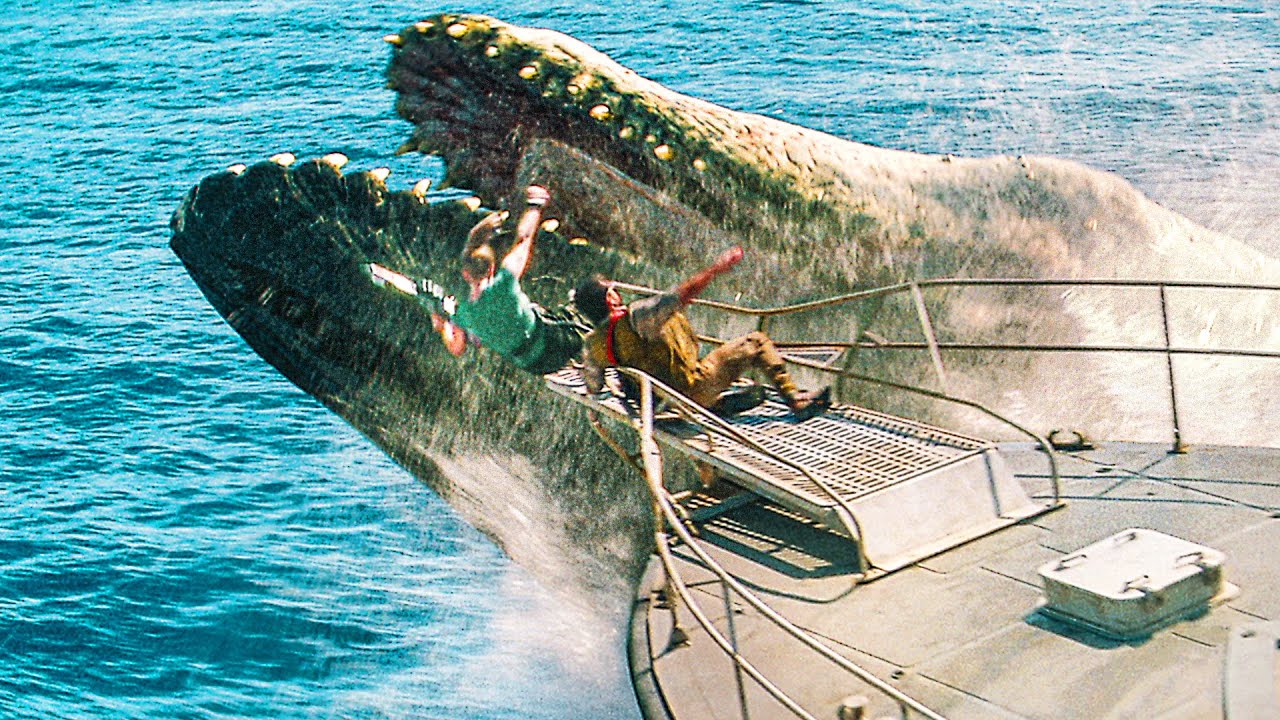JURASSIC WORLD: REBIRTH "Mosasaur Attacks" Scene 4K