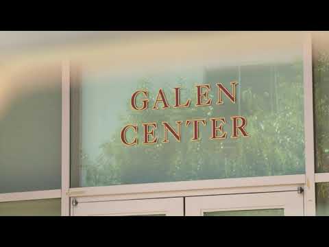 Exteriors of the Galen Center, where Bronny James suffered cardiac arrest