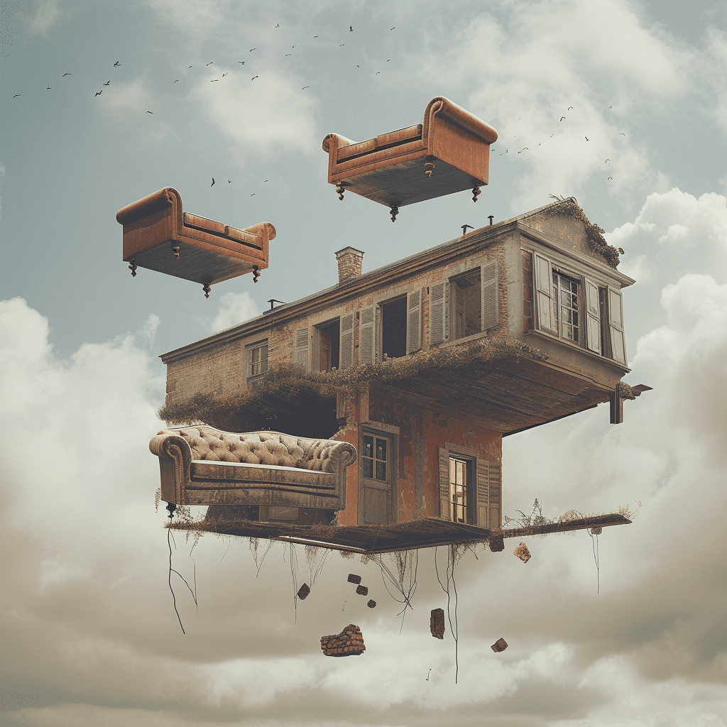 furniture flying through the air