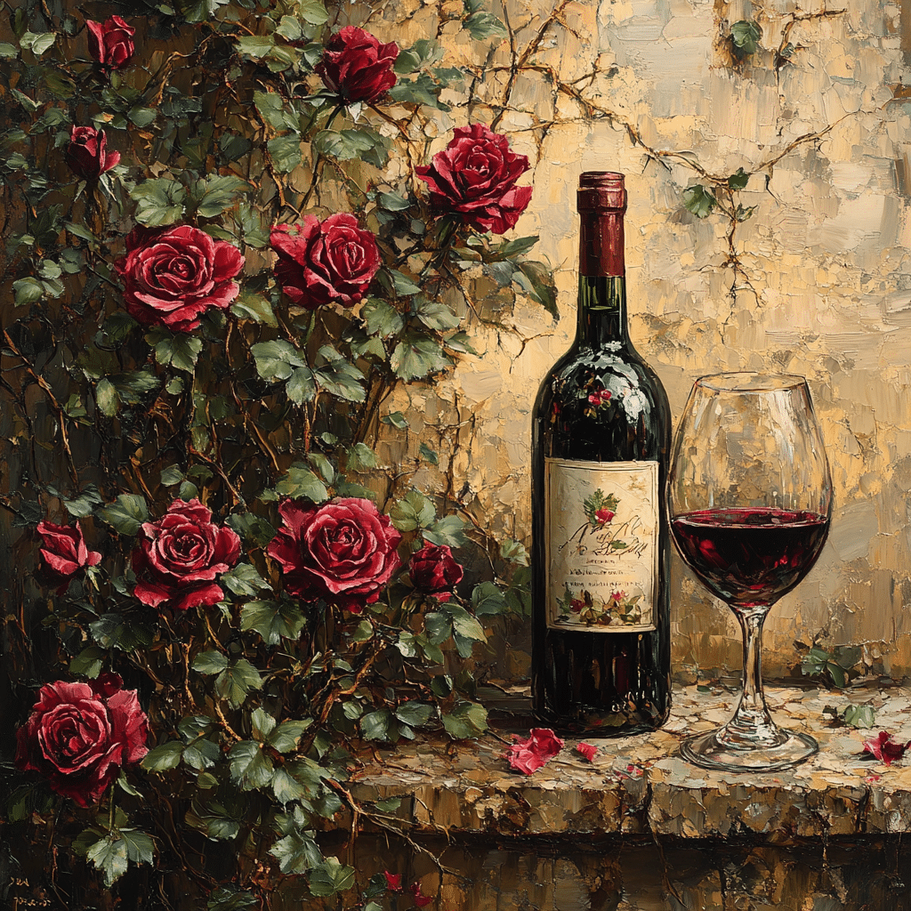 wine and roses